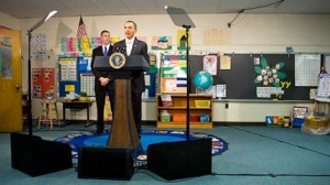 Obaama goes to school