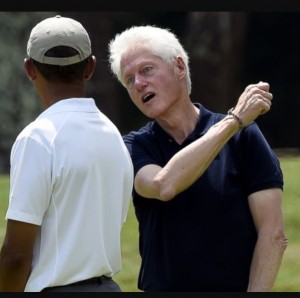 bill and obama on golf course